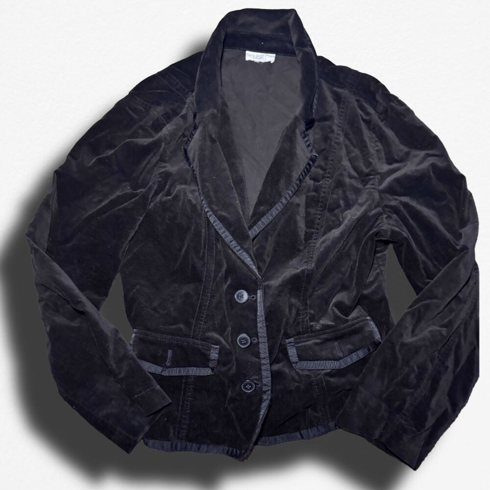 Ann Taylor Loft Black Velvet Blazer - Size 2‎ / 4
